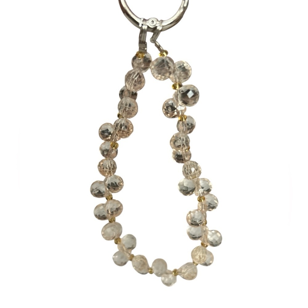 Elegant Pink Beaded Phone Charm w/ Tab